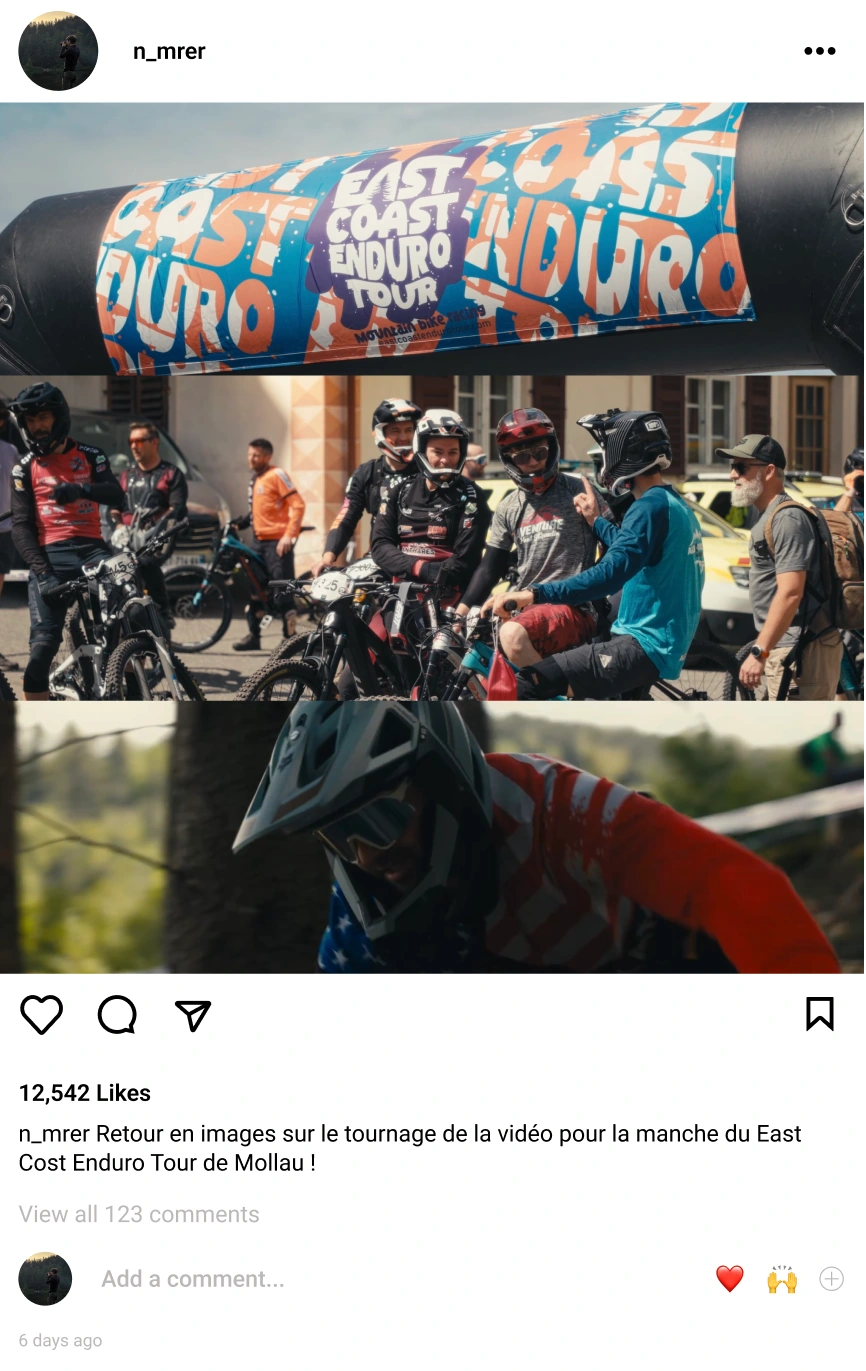 Aperçu carrousel Instagram avec extraits vidéo